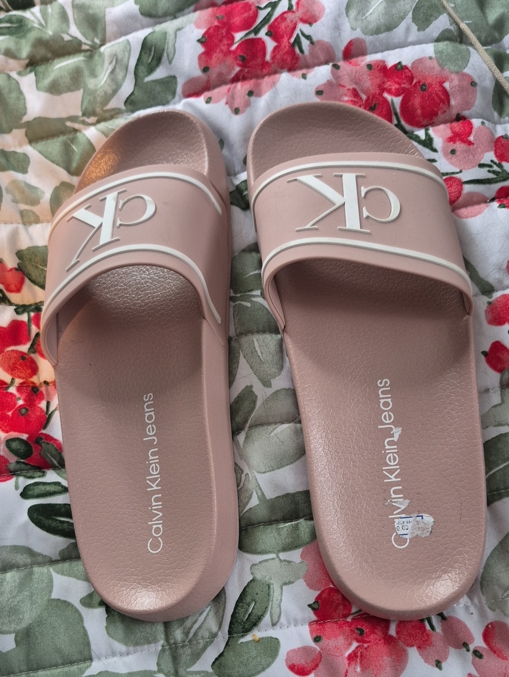 Calvin Klein Blush Pink Slide Sandals